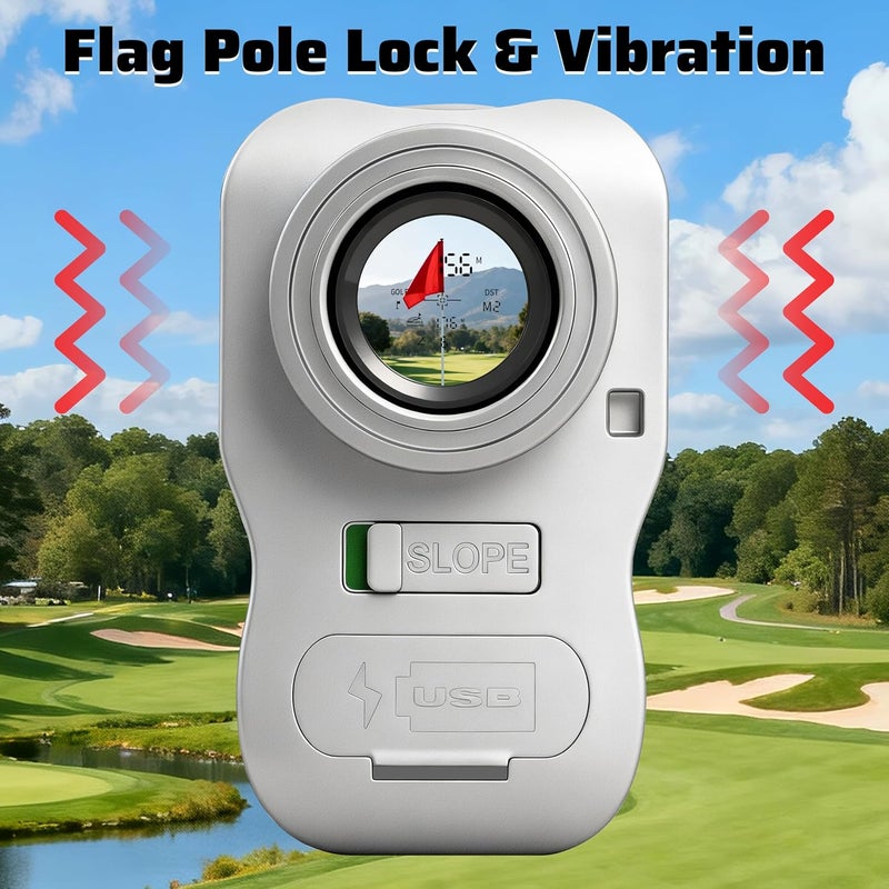 NOVOPUTT Golf Range Finder with Slope -1200 Yards Laser Rangefinder for Golf & Hunting,7X Magnification,Flag Locking Vibration,USB-C Rechargeable & Magnet Stripe,Best Golf Accessories Gift with Hard Shell Case - Image 4